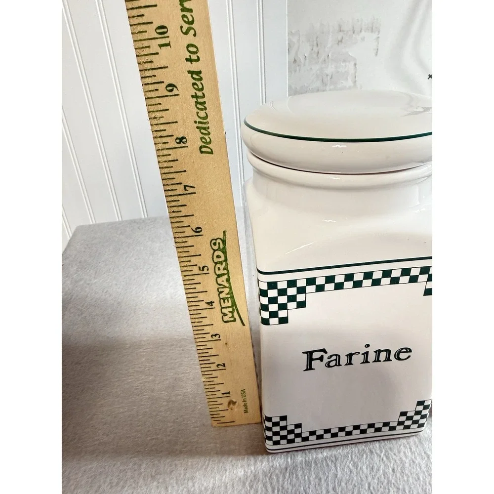 Vintage French Farine & Sucre Storage Jar – Ceramic Flour & Sugar Canister
